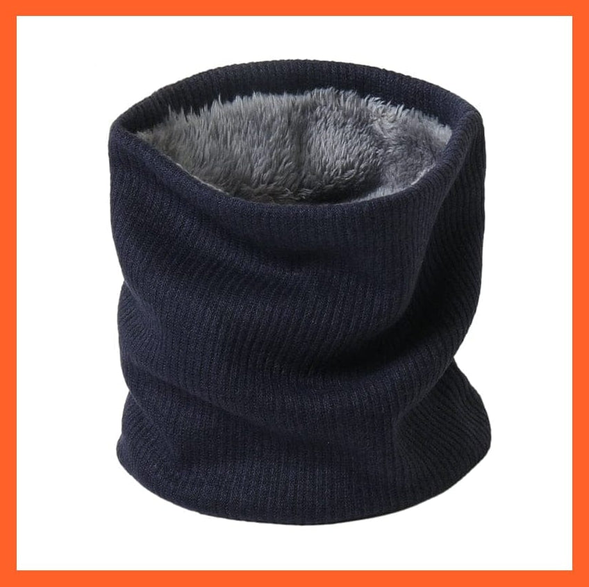 whatagift.com.au Men's Scarf Winter Women Men Solid Knitting Scarf | Thick Warm Velvet Ring High-Quality Muffler