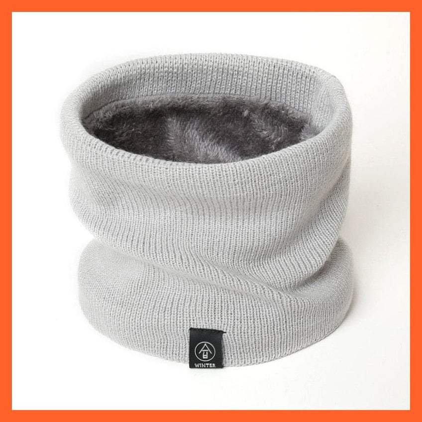 whatagift.com.au Men's Scarf Winter Women Men Solid Knitting Scarf | Thick Warm Velvet Ring High-Quality Muffler