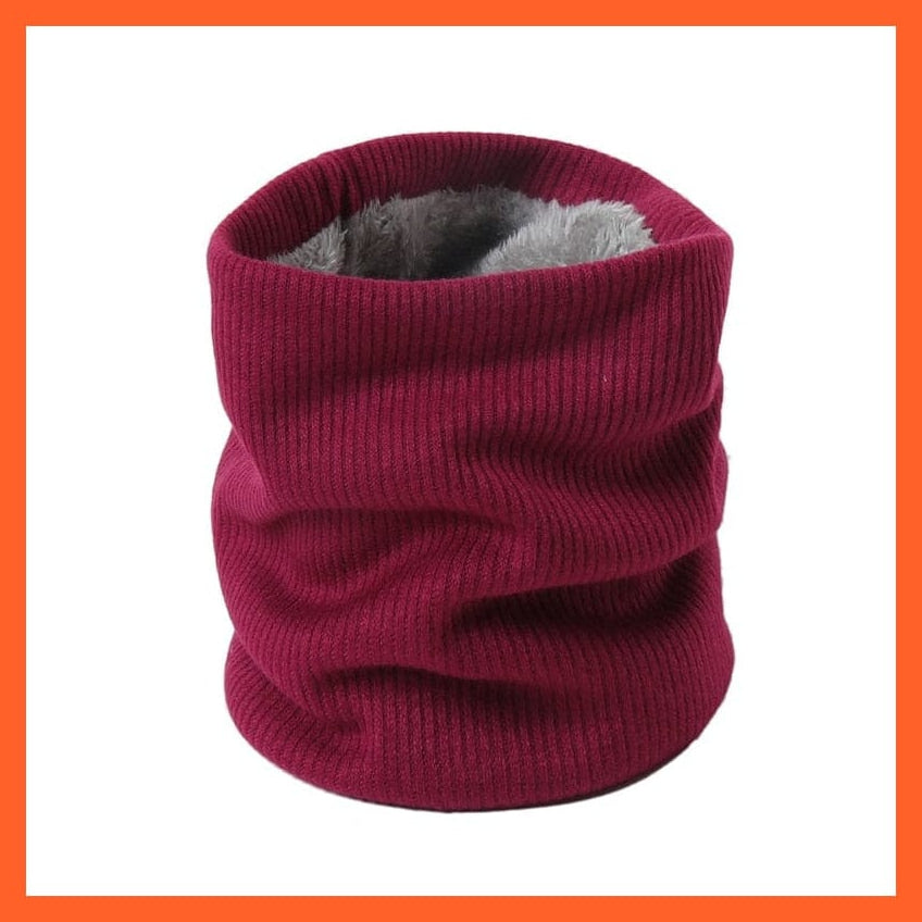 whatagift.com.au Men's Scarf Winter Women Men Solid Knitting Scarf | Thick Warm Velvet Ring High-Quality Muffler