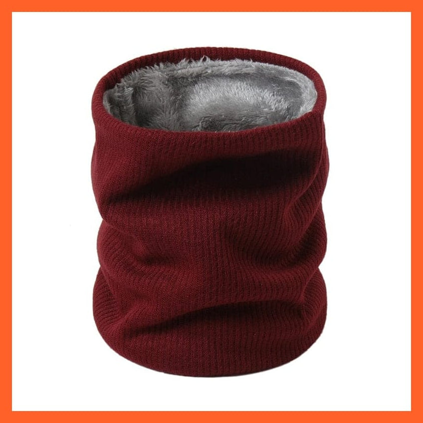whatagift.com.au Men's Scarf Winter Women Men Solid Knitting Scarf | Thick Warm Velvet Ring High-Quality Muffler