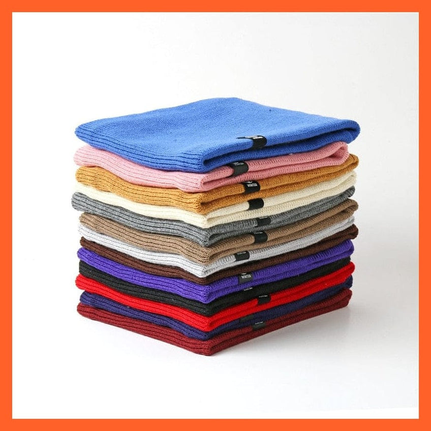 whatagift.com.au Men's Scarf Winter Women Men Solid Knitting Scarf | Thick Warm Velvet Ring High-Quality Muffler