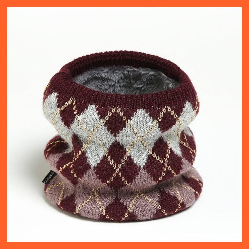 whatagift.com.au Men's Scarf Winter Women Men Solid Knitting Scarf | Thick Warm Velvet Ring High-Quality Muffler