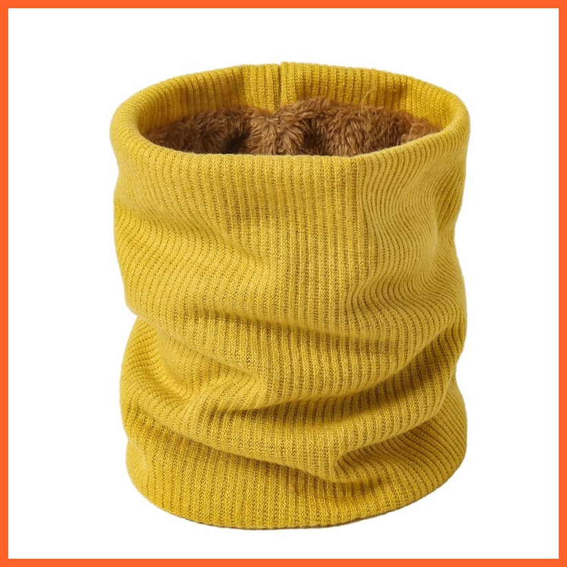 whatagift.com.au Men's Scarf WJ74-1 Winter Women Men Solid Knitting Scarf | Thick Warm Velvet Ring High-Quality Muffler