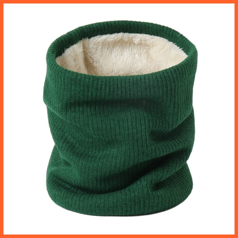 whatagift.com.au Men's Scarf WJ74-4 Winter Women Men Solid Knitting Scarf | Thick Warm Velvet Ring High-Quality Muffler