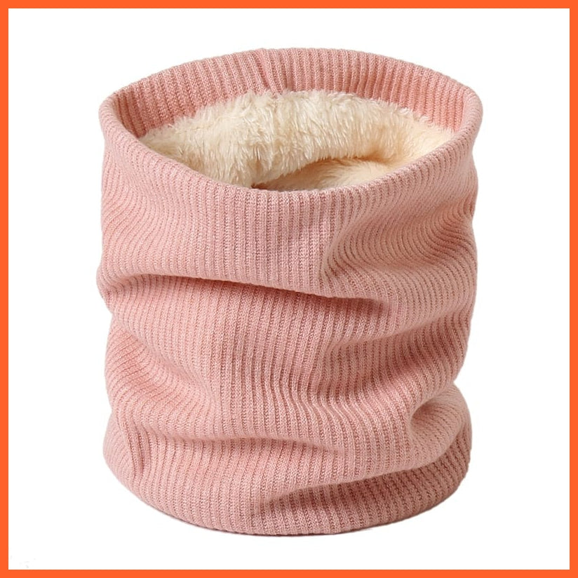 whatagift.com.au Men's Scarf WJ74-5 Winter Women Men Solid Knitting Scarf | Thick Warm Velvet Ring High-Quality Muffler