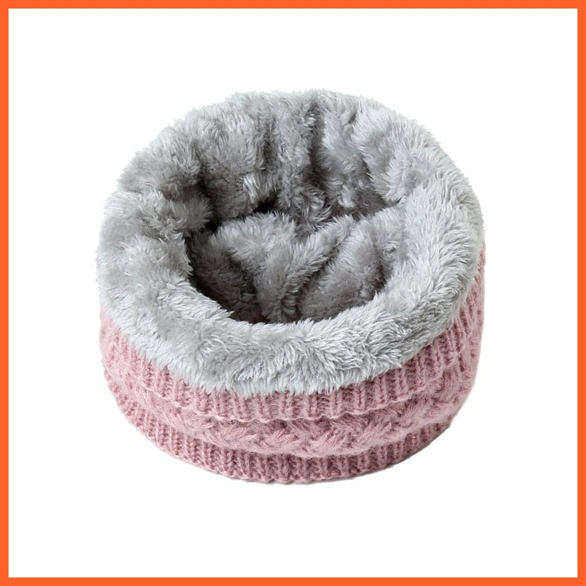 whatagift.com.au Men's Scarf WJ75-2 Winter Women Men Solid Knitting Scarf | Thick Warm Velvet Ring High-Quality Muffler