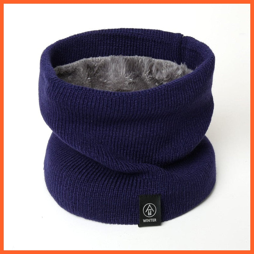 whatagift.com.au Men's Scarf WJ99-6 Copy of Winter Women Men Solid Knitting Scarf | Thick Warm Velvet Ring High-Quality Muffler