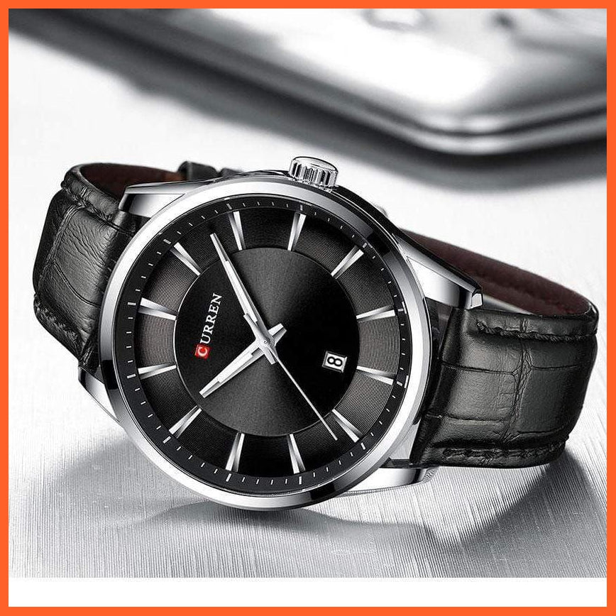 Casual Fashion Quartz Watches For Men | Leather Strap Wristwatches Luxury Brand Business Style Mens Watches | whatagift.com.au.