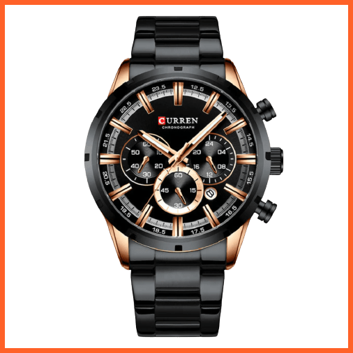 New Fashion Men'S Watches With Stainless Steel | Top Brand Luxury Waterproof Sports Chronograph Quartz Mens Watch | whatagift.com.au.