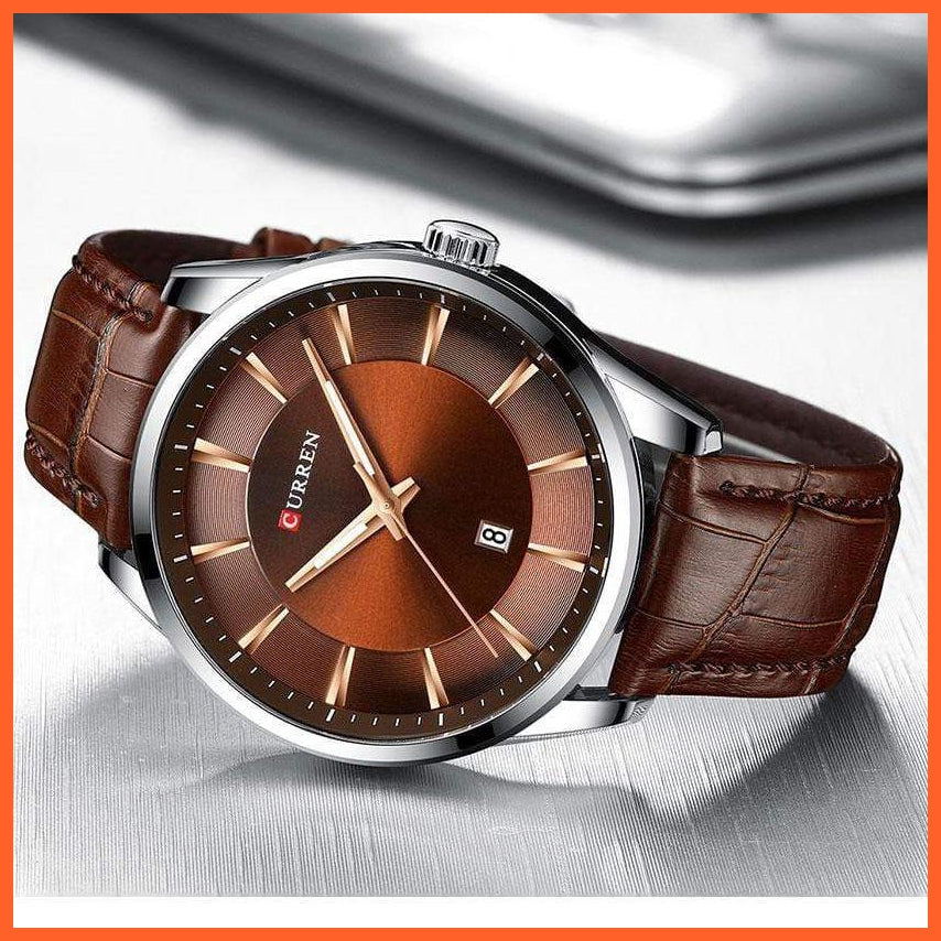 Casual Fashion Quartz Watches For Men | Leather Strap Wristwatches Luxury Brand Business Style Mens Watches | whatagift.com.au.