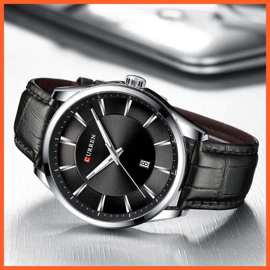 Casual Fashion Quartz Watches For Men | Leather Strap Wristwatches Luxury Brand Business Style Mens Watches | whatagift.com.au.