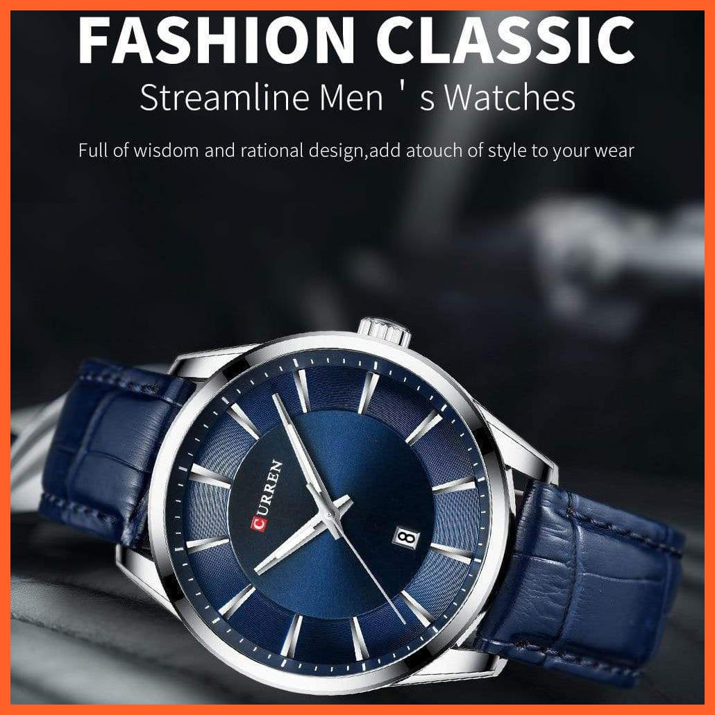 Casual Fashion Quartz Watches For Men | Leather Strap Wristwatches Luxury Brand Business Style Mens Watches | whatagift.com.au.
