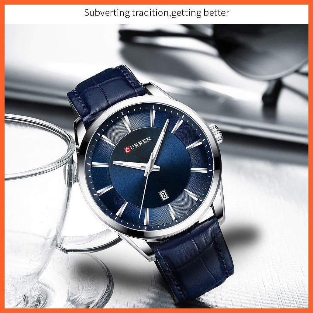 Casual Fashion Quartz Watches For Men | Leather Strap Wristwatches Luxury Brand Business Style Mens Watches | whatagift.com.au.