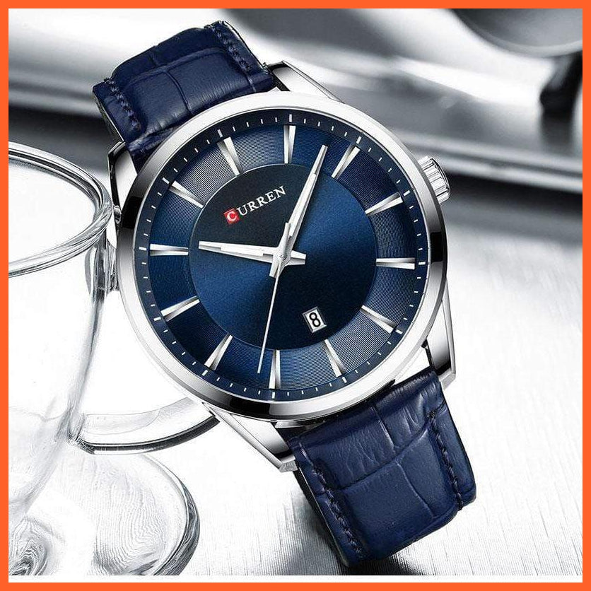 Casual Fashion Quartz Watches For Men | Leather Strap Wristwatches Luxury Brand Business Style Mens Watches | whatagift.com.au.