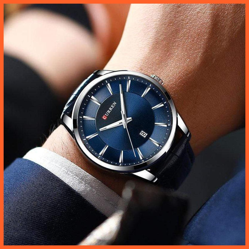 Casual Fashion Quartz Watches For Men | Leather Strap Wristwatches Luxury Brand Business Style Mens Watches | whatagift.com.au.