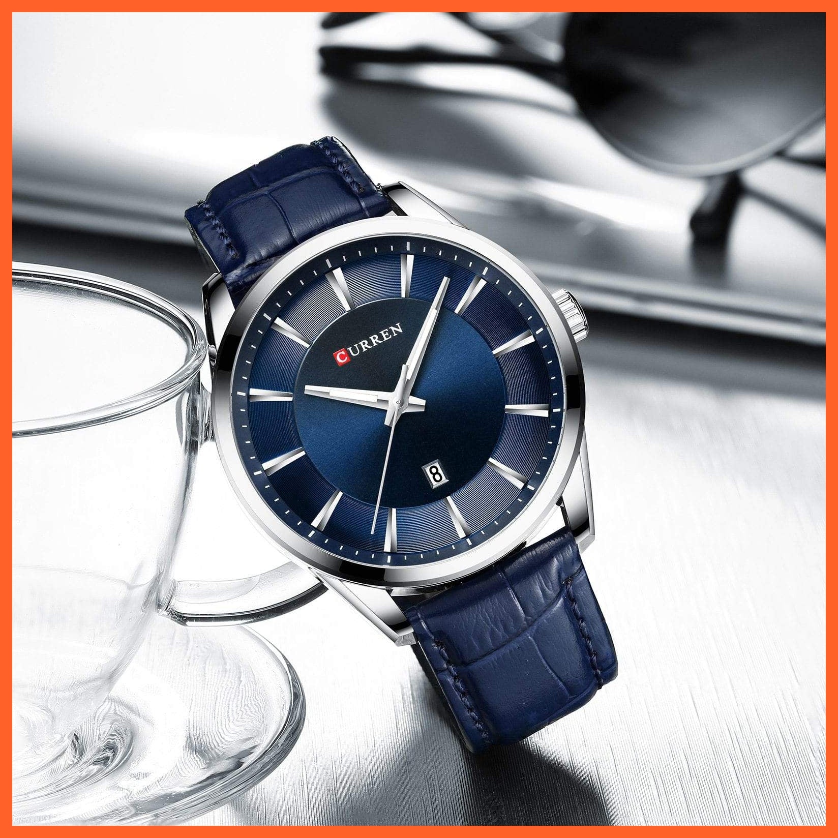 Casual Fashion Quartz Watches For Men | Leather Strap Wristwatches Luxury Brand Business Style Mens Watches | whatagift.com.au.