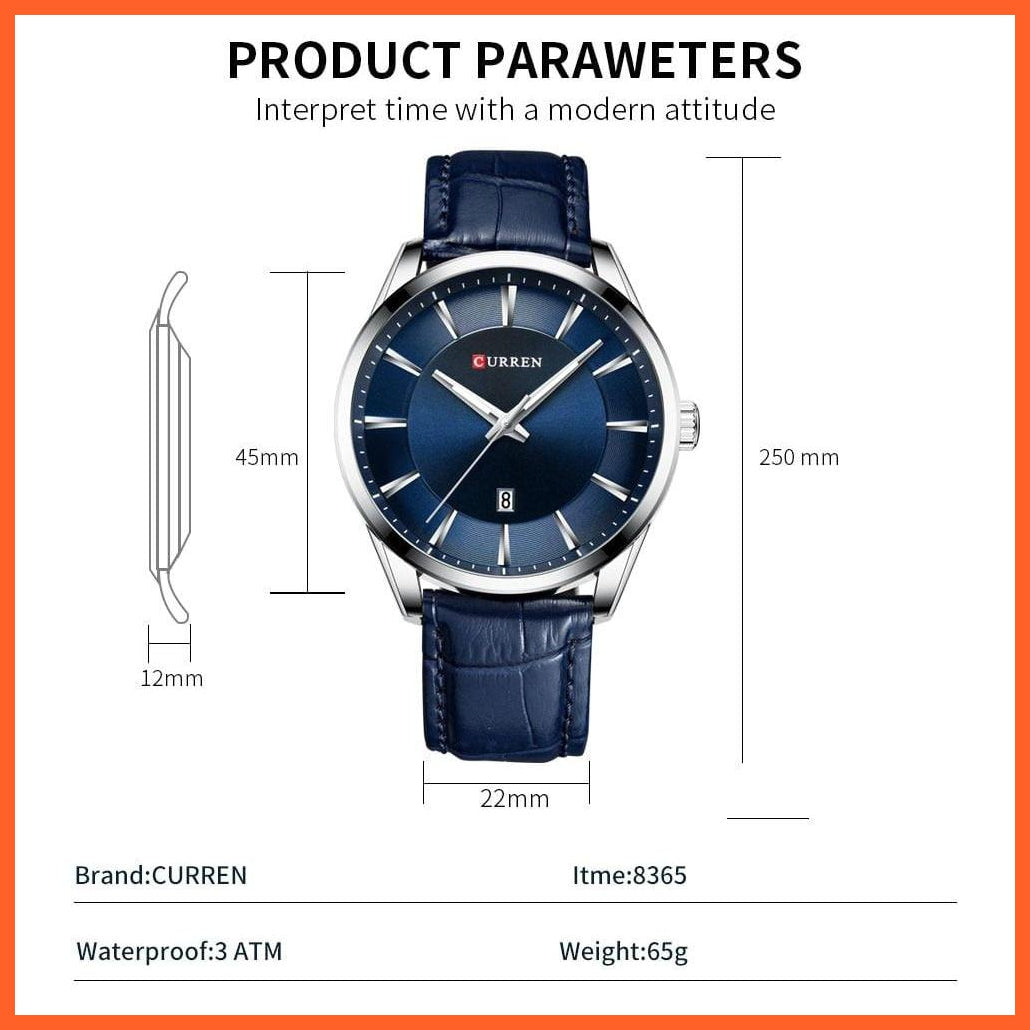 Casual Fashion Quartz Watches For Men | Leather Strap Wristwatches Luxury Brand Business Style Mens Watches | whatagift.com.au.
