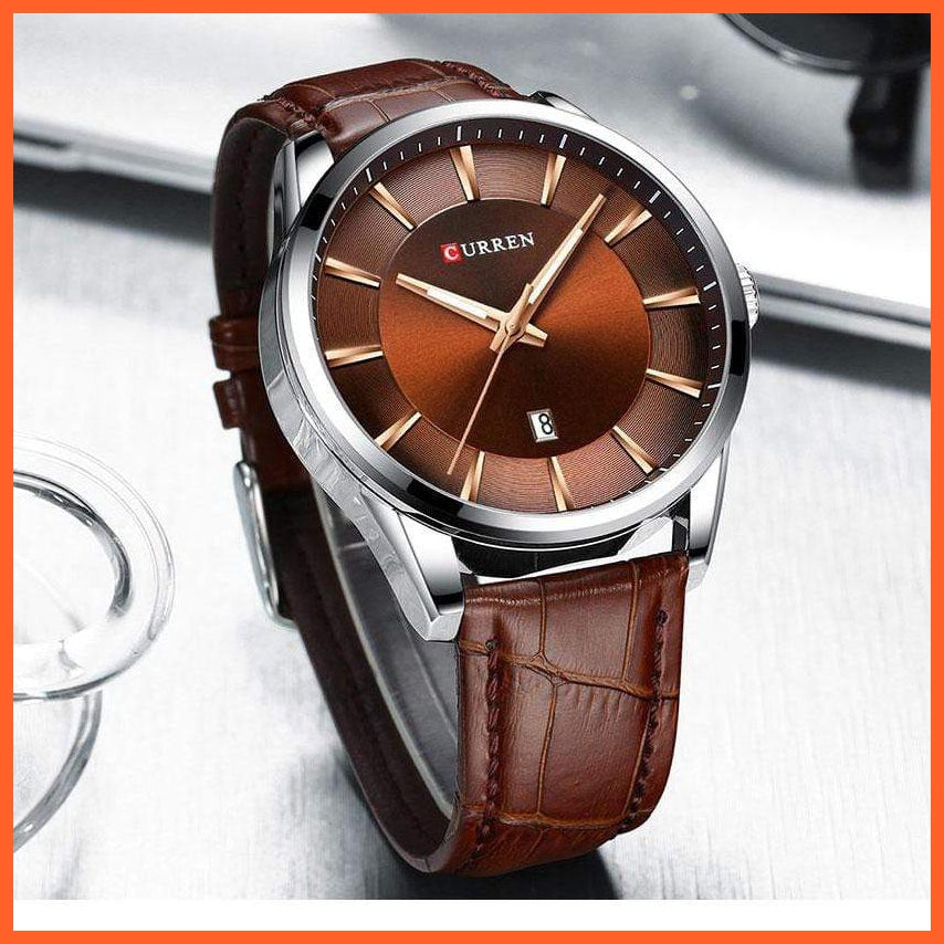 Casual Fashion Quartz Watches For Men | Leather Strap Wristwatches Luxury Brand Business Style Mens Watches | whatagift.com.au.