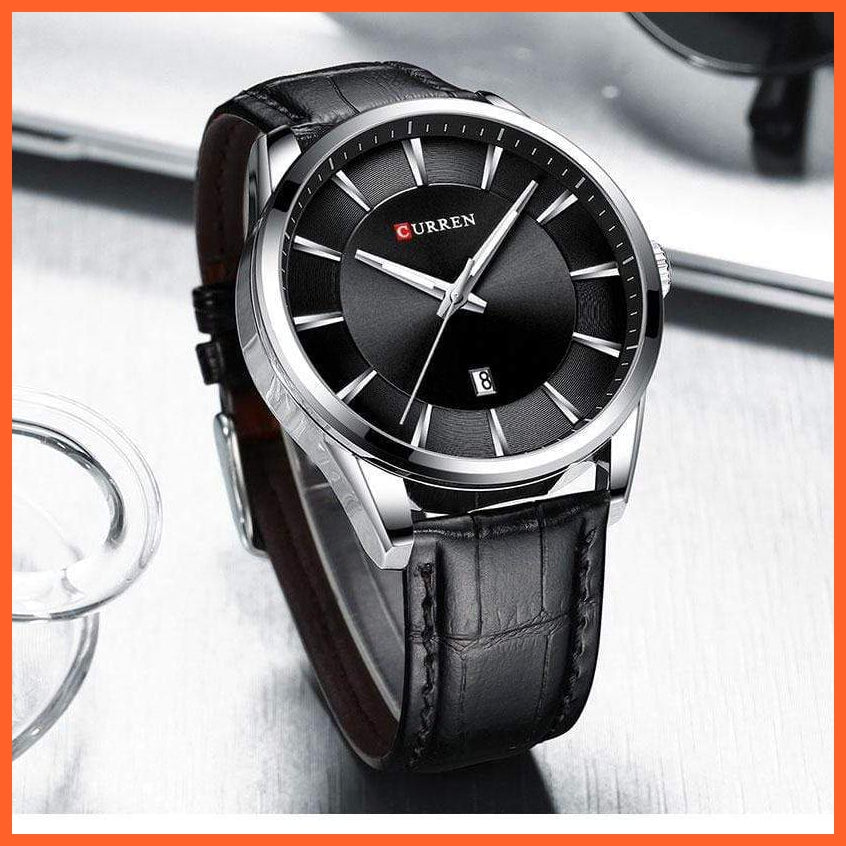 Casual Fashion Quartz Watches For Men | Leather Strap Wristwatches Luxury Brand Business Style Mens Watches | whatagift.com.au.