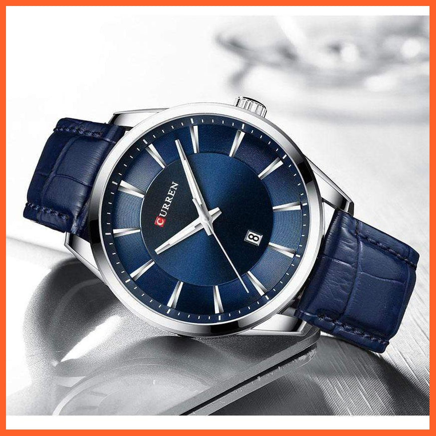 Casual Fashion Quartz Watches For Men | Leather Strap Wristwatches Luxury Brand Business Style Mens Watches | whatagift.com.au.