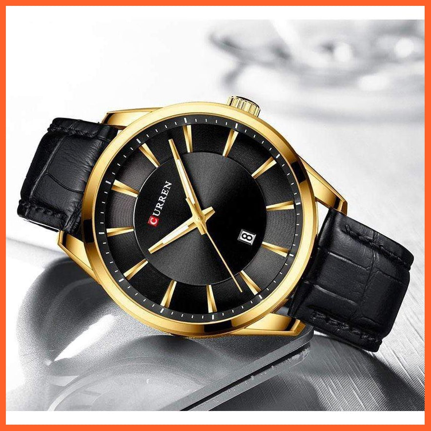 Casual Fashion Quartz Watches For Men | Leather Strap Wristwatches Luxury Brand Business Style Mens Watches | whatagift.com.au.