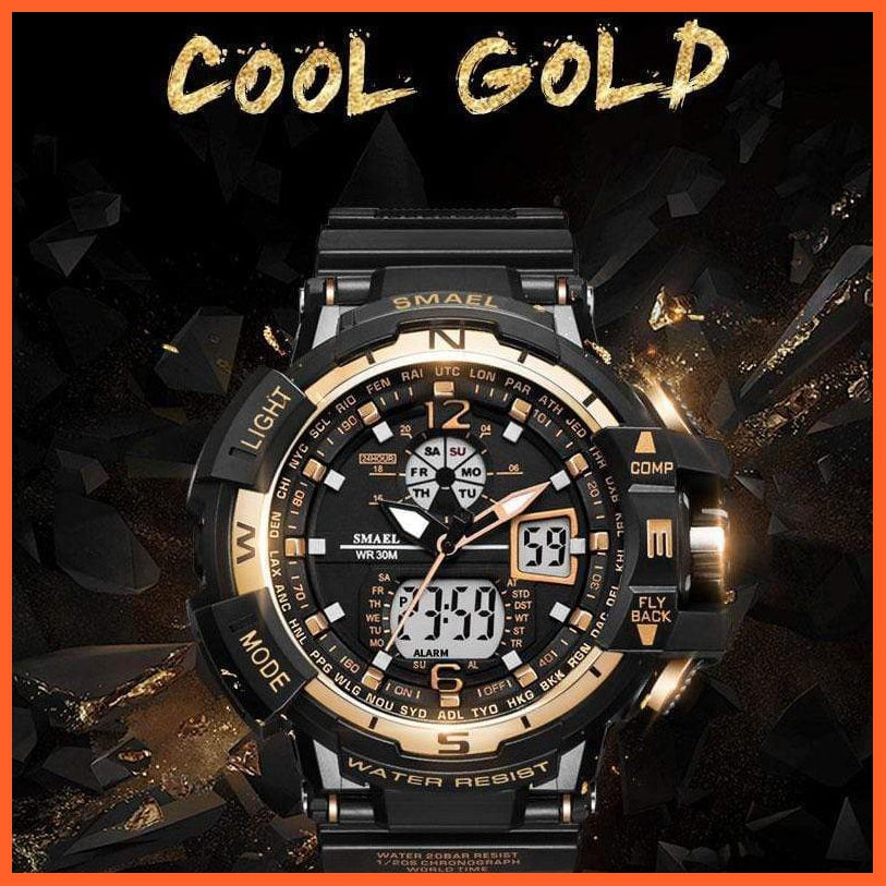 Sport Watch Mens Led Digital Quartz Wrist Watches | Men'S Chronograph Dual Display Top Brand Luxury Digital Watches | whatagift.com.au.