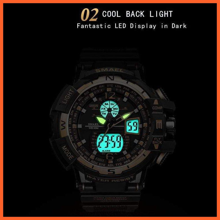 Sport Watch Mens Led Digital Quartz Wrist Watches | Men'S Chronograph Dual Display Top Brand Luxury Digital Watches | whatagift.com.au.