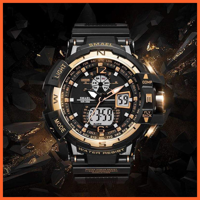 Sport Watch Mens Led Digital Quartz Wrist Watches | Men'S Chronograph Dual Display Top Brand Luxury Digital Watches | whatagift.com.au.