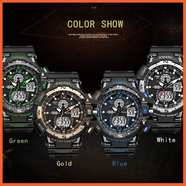 Sport Watch Mens Led Digital Quartz Wrist Watches | Men'S Chronograph Dual Display Top Brand Luxury Digital Watches | whatagift.com.au.