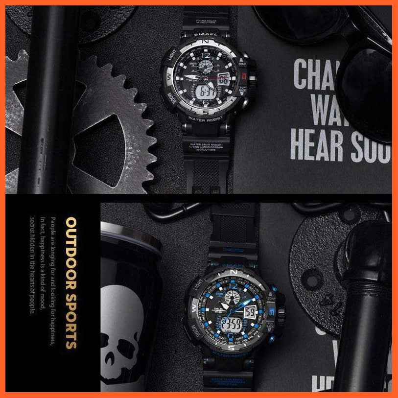 Sport Watch Mens Led Digital Quartz Wrist Watches | Men'S Chronograph Dual Display Top Brand Luxury Digital Watches | whatagift.com.au.