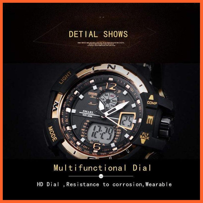 Sport Watch Mens Led Digital Quartz Wrist Watches | Men'S Chronograph Dual Display Top Brand Luxury Digital Watches | whatagift.com.au.