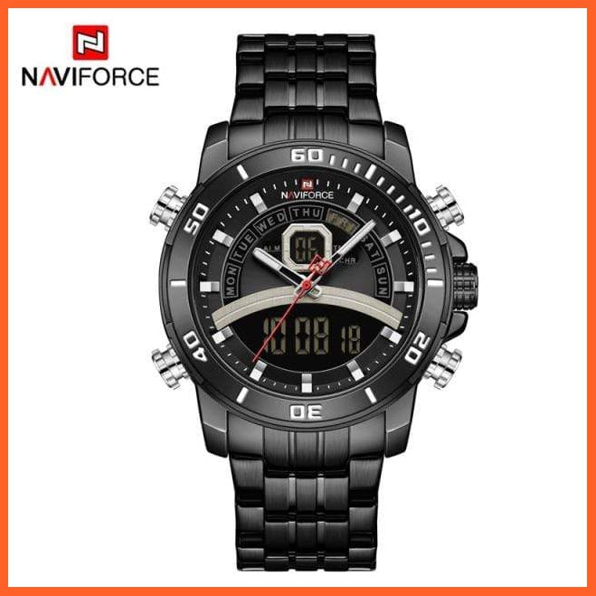 Luxury Gold Watch Men Sport Digital Chronograph Watches Male Steel Band Waterproof Quartz Wristwatch | whatagift.com.au.