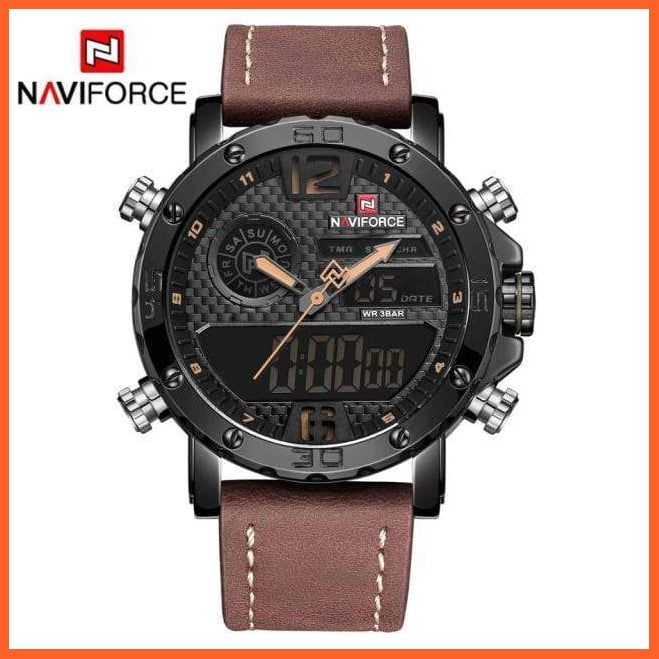 Mens Top Brand Waterproof Business Casual Quartz Watch | Male Fashion Military Leather Sport Wristwatch | whatagift.com.au.