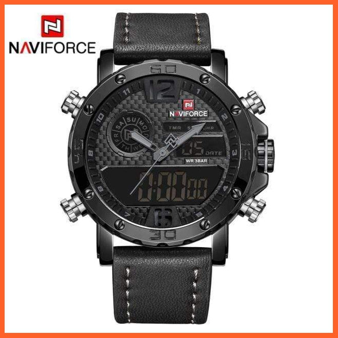 Mens Top Brand Waterproof Business Casual Quartz Watch | Male Fashion Military Leather Sport Wristwatch | whatagift.com.au.