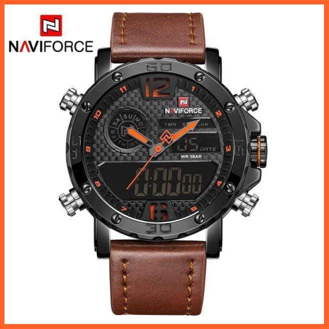 Mens Top Brand Waterproof Business Casual Quartz Watch | Male Fashion Military Leather Sport Wristwatch | whatagift.com.au.