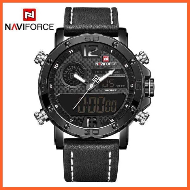 Mens Top Brand Waterproof Business Casual Quartz Watch | Male Fashion Military Leather Sport Wristwatch | whatagift.com.au.