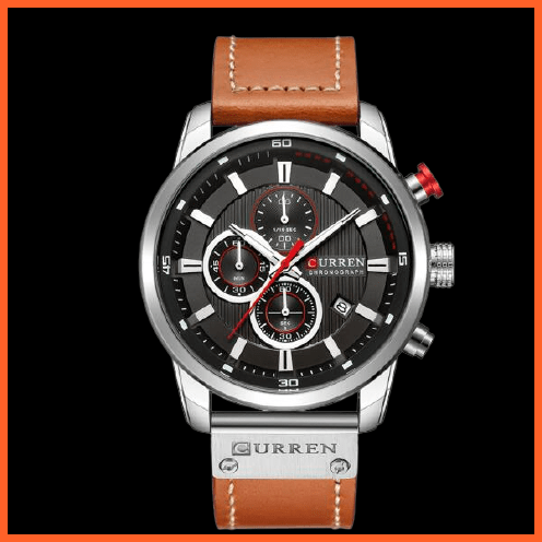 Branded Watch Men'S Leather Sports Watches | Men'S Army Military Quartz Wristwatch Chronograph Watches | whatagift.com.au.