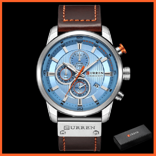 Branded Watch Men'S Leather Sports Watches | Men'S Army Military Quartz Wristwatch Chronograph Watches | whatagift.com.au.