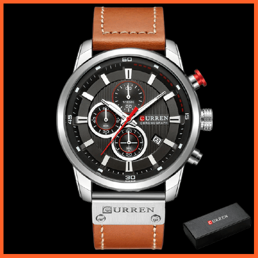 Branded Watch Men'S Leather Sports Watches | Men'S Army Military Quartz Wristwatch Chronograph Watches | whatagift.com.au.