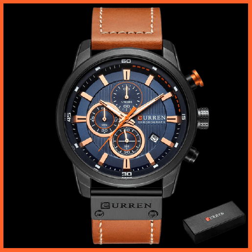 Branded Watch Men'S Leather Sports Watches | Men'S Army Military Quartz Wristwatch Chronograph Watches | whatagift.com.au.