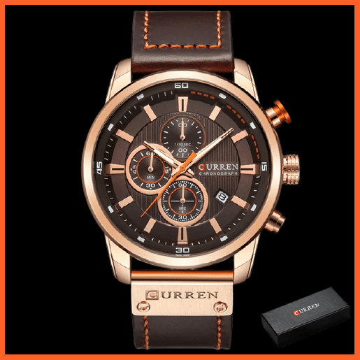 Branded Watch Men'S Leather Sports Watches | Men'S Army Military Quartz Wristwatch Chronograph Watches | whatagift.com.au.