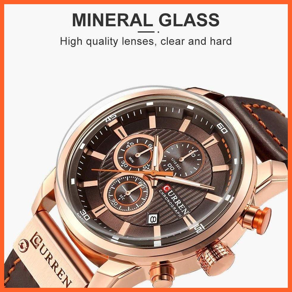 Branded Watch Men'S Leather Sports Watches | Men'S Army Military Quartz Wristwatch Chronograph Watches | whatagift.com.au.