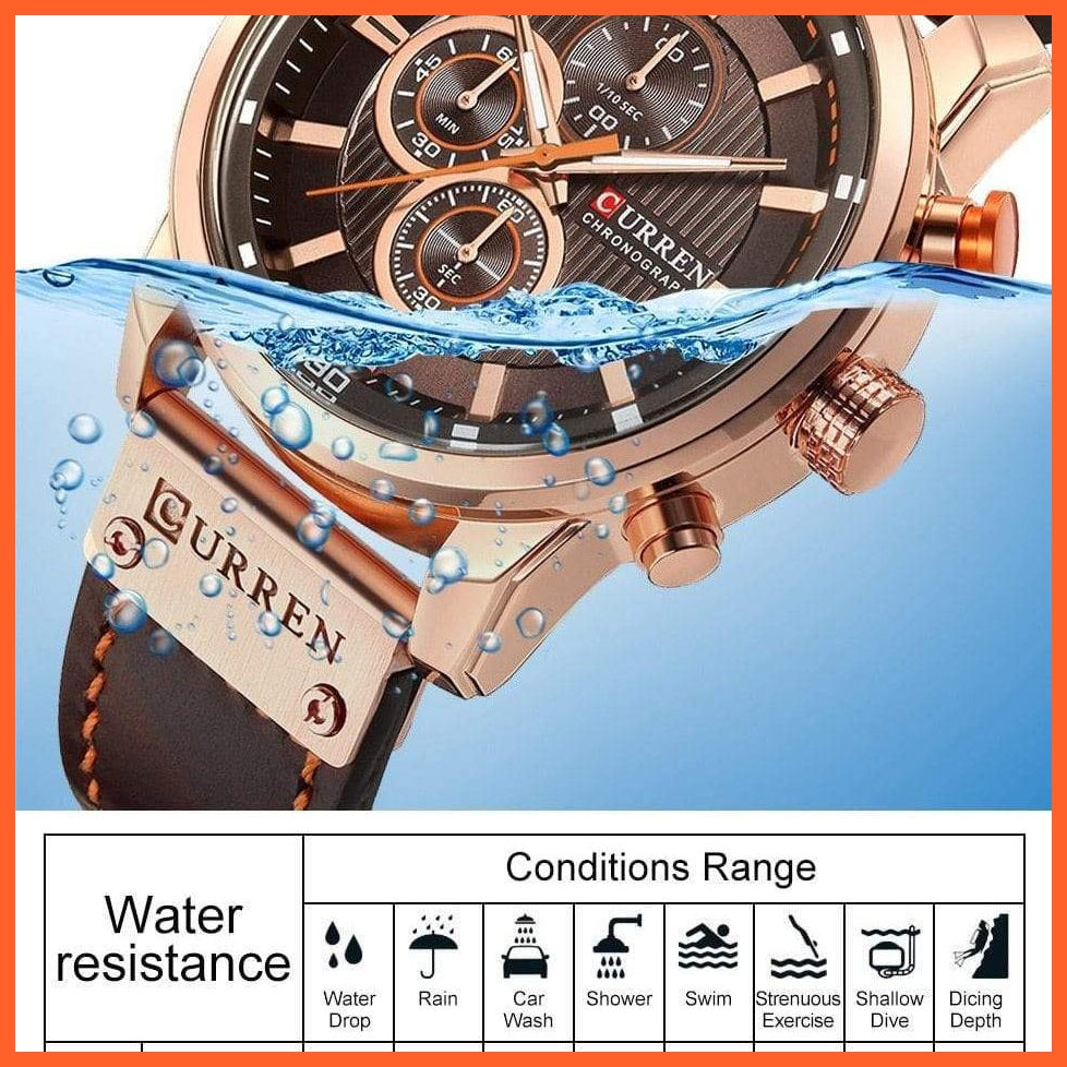 Branded Watch Men'S Leather Sports Watches | Men'S Army Military Quartz Wristwatch Chronograph Watches | whatagift.com.au.