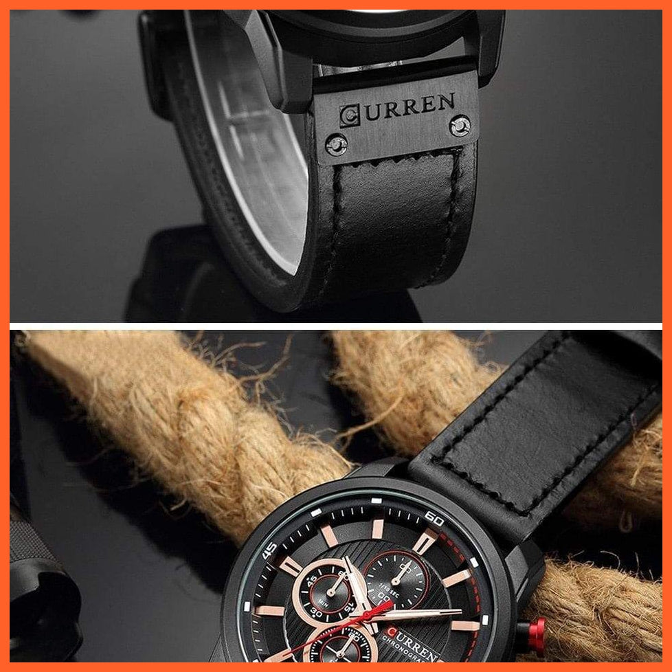 Branded Watch Men'S Leather Sports Watches | Men'S Army Military Quartz Wristwatch Chronograph Watches | whatagift.com.au.