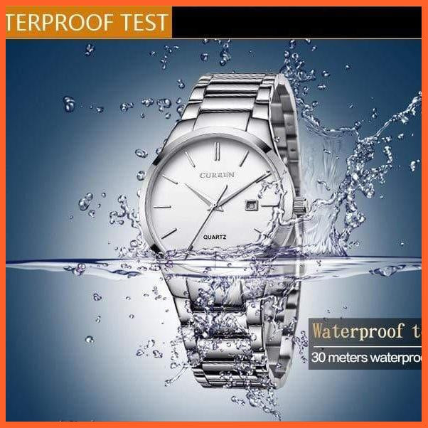 Fashion Simple Watch Slim Steel Strap Waterproof Watch For Men | Quartz Stainless Steel Business Wrist Watches | whatagift.com.au.