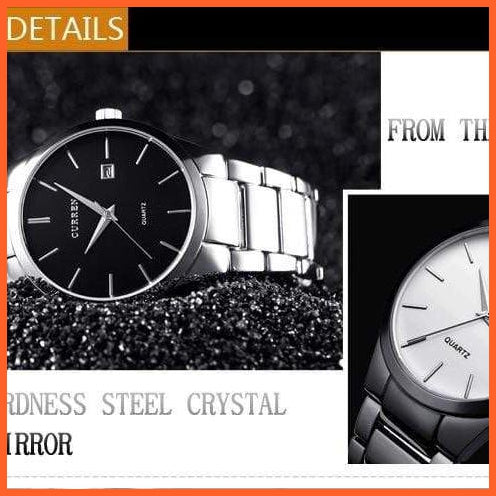 Fashion Simple Watch Slim Steel Strap Waterproof Watch For Men | Quartz Stainless Steel Business Wrist Watches | whatagift.com.au.