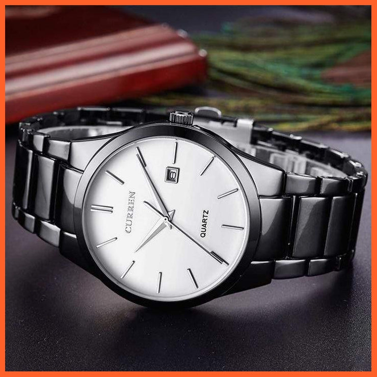 Fashion Simple Watch Slim Steel Strap Waterproof Watch For Men | Quartz Stainless Steel Business Wrist Watches | whatagift.com.au.
