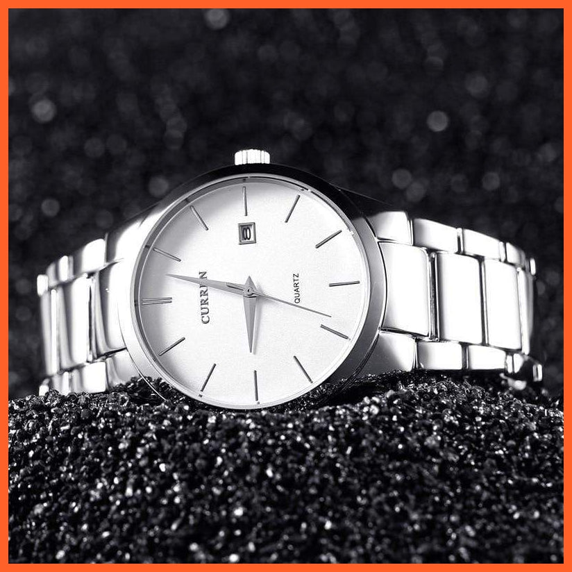 Fashion Simple Watch Slim Steel Strap Waterproof Watch For Men | Quartz Stainless Steel Business Wrist Watches | whatagift.com.au.