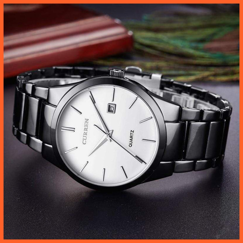 Fashion Simple Watch Slim Steel Strap Waterproof Watch For Men | Quartz Stainless Steel Business Wrist Watches | whatagift.com.au.