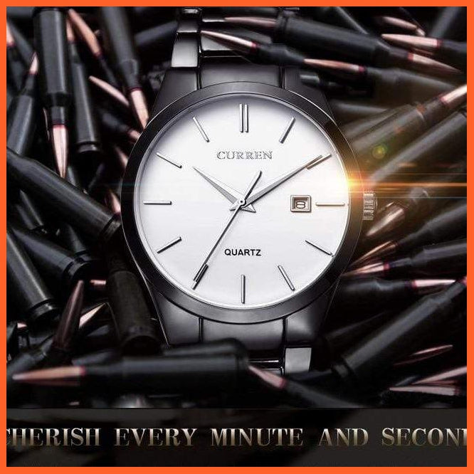 Fashion Simple Watch Slim Steel Strap Waterproof Watch For Men | Quartz Stainless Steel Business Wrist Watches | whatagift.com.au.